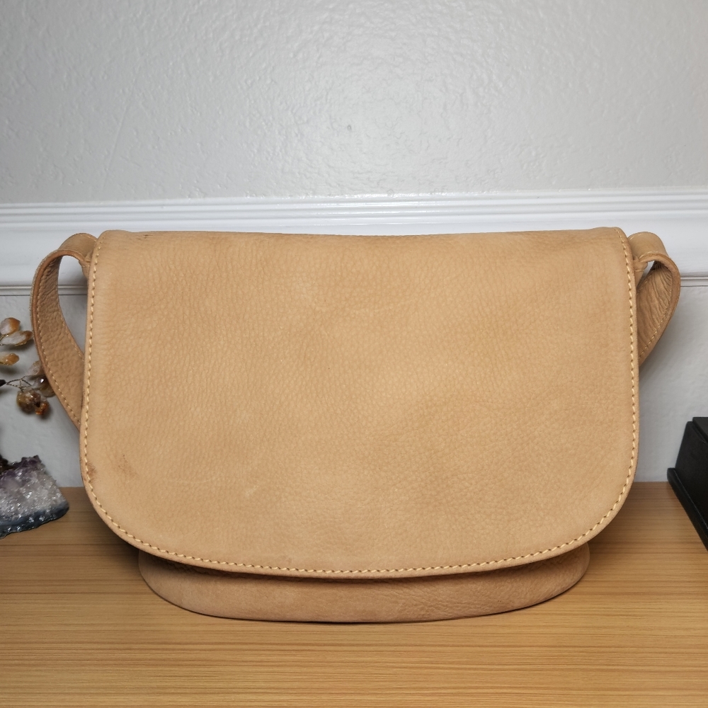 Vintage COACH 4935 Sonoma Powder Tan Nubuck Leather Flap Shoulder Bag Purse